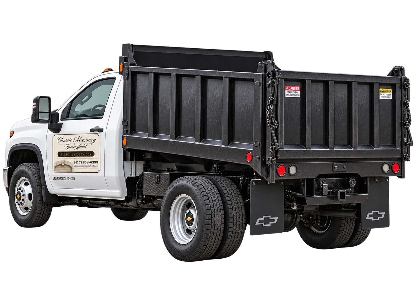 Classic Masonry Springfield rear-view truck illustration